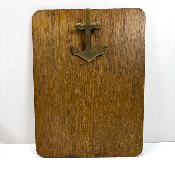 Penco Other - Vtg PENCO Nautical Wooden Clipboard Brass Anchor Clip Made in Taiwan Coastal MCM